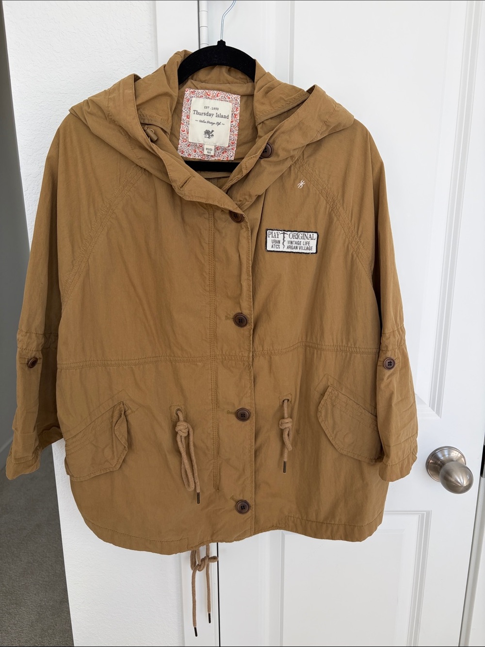 Women's Hooded Utility Jacket - Tan